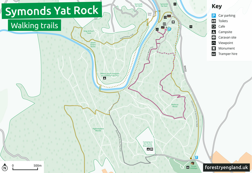 Symonds Yat Rock Walking Trails Map